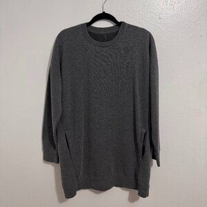 Oversize Tunic Gray Sweatshirt Pockets Cotton/Polyester/Spandex Sz M/L